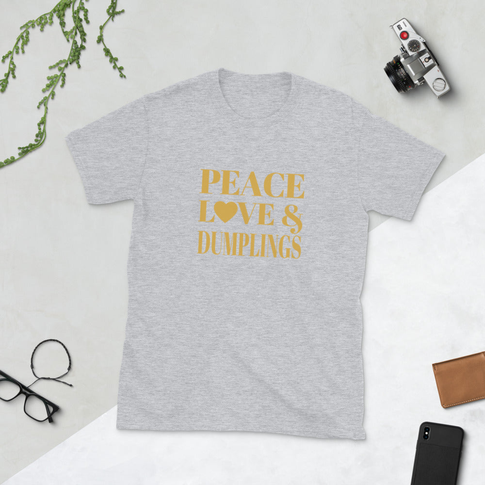 Peace, Love & Dumplings Short-Sleeve Unisex T-Shirt