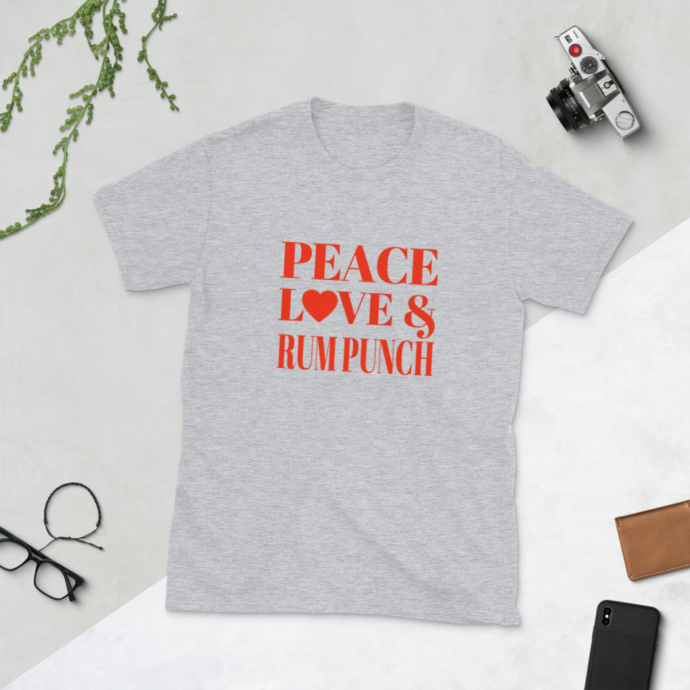 "Peace, Love & Rum Punch" Short-Sleeve Unisex T-Shirt