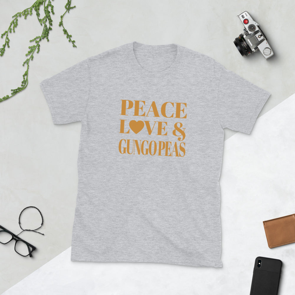 "Peace, Love & Gungo Peas" Short-Sleeve Unisex T-Shirt