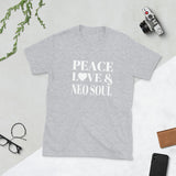 Peace, Love & Neo Soul (White Print) Short-Sleeve Unisex T-Shirt