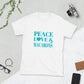 Peace, Love & Macarons Short-Sleeve Unisex T-Shirt