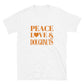 Peace, Love & Doughnuts" Short-Sleeve Unisex T-Shirt
