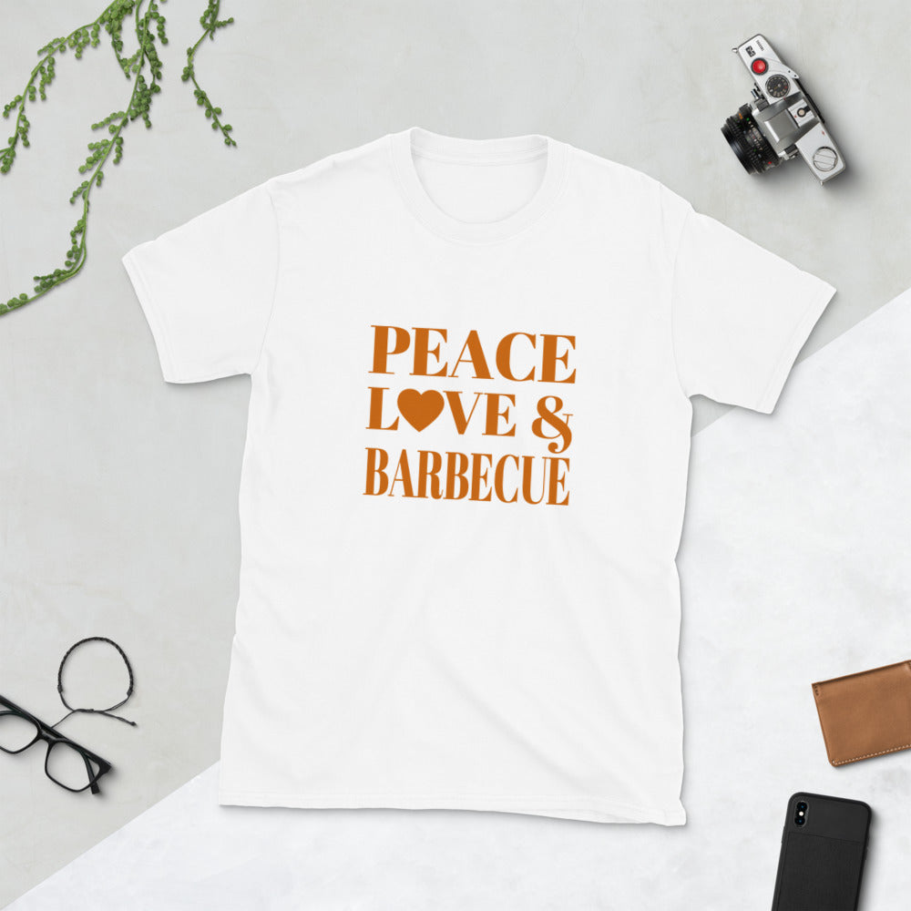 "Peace, Love and Barbecue" Short-Sleeve Unisex T-Shirt