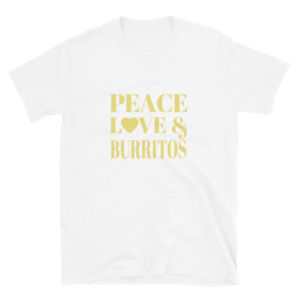 "Peace, Love & Burritos" Short-Sleeve Unisex T-Shirt