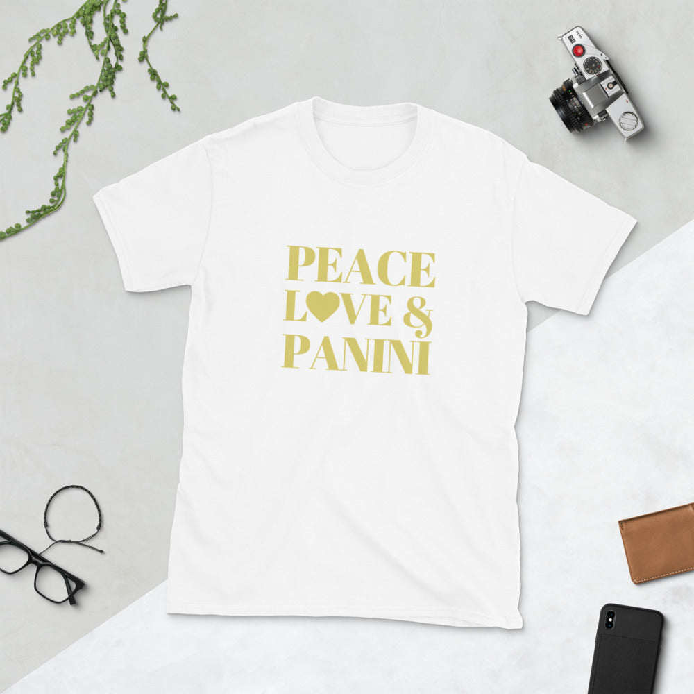 Peace, Love & Panini Short-Sleeve Unisex T-Shirt