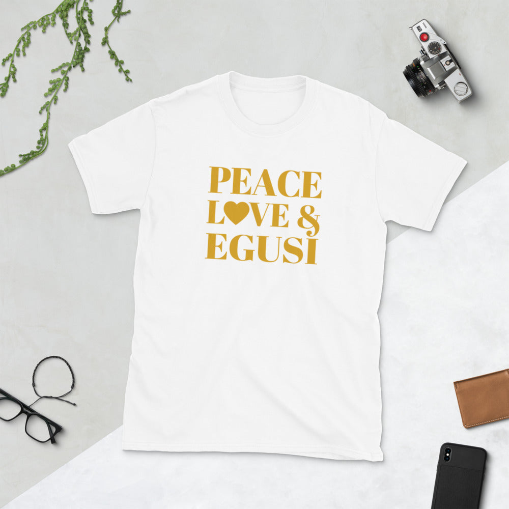 "Peace, Love & Egusi" Short-Sleeve Unisex T-Shirt