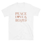 Peace, Love & Rice & Peas Short-Sleeve Unisex T-Shirt