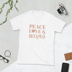 Peace, Love & Rice & Peas Short-Sleeve Unisex T-Shirt