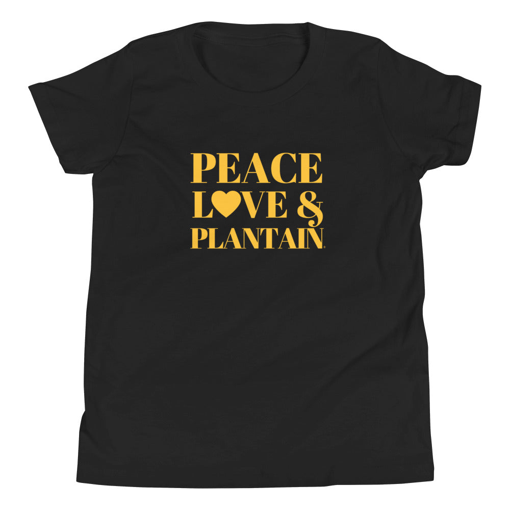"Peace, Love & Plantain" Youth Short Sleeve T-Shirt